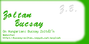 zoltan bucsay business card